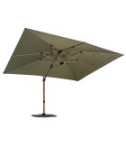 Parasol déporté effet bois Topaze  vert mélèze - 4x3m