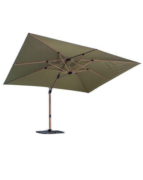 Parasol déporté effet bois Topaze  vert mélèze - 4x3m