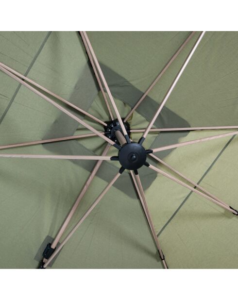 Parasol déporté effet bois Topaze  vert mélèze - 4x3m
