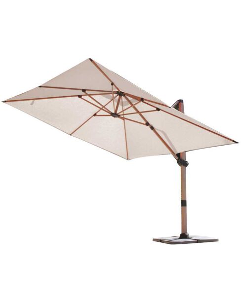 Parasol déporté effet bois Topaze  lin - 4x3m