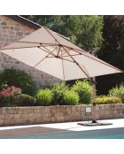 Parasol déporté effet bois Topaze  lin - 4x3m