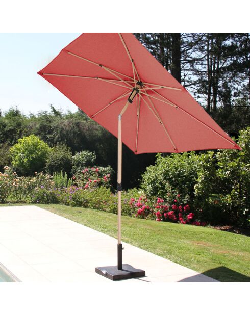 Parasol droit Rubis terracotta - D.2.4m