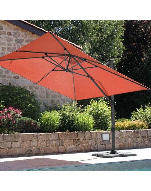 Parasol déporté Saphir terracotta - 4x3m
