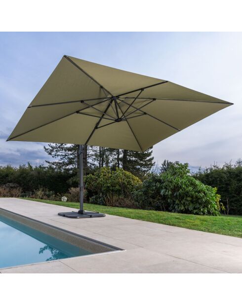 Saphir lariksgroene parasol met offset - 4x3m