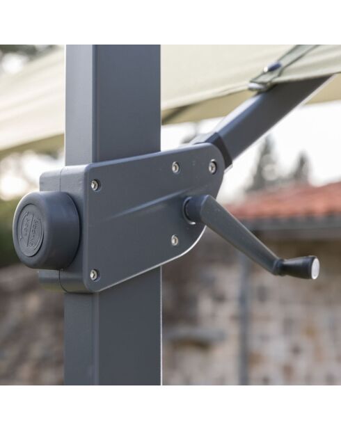 Saphir lariksgroene parasol met offset - 4x3m