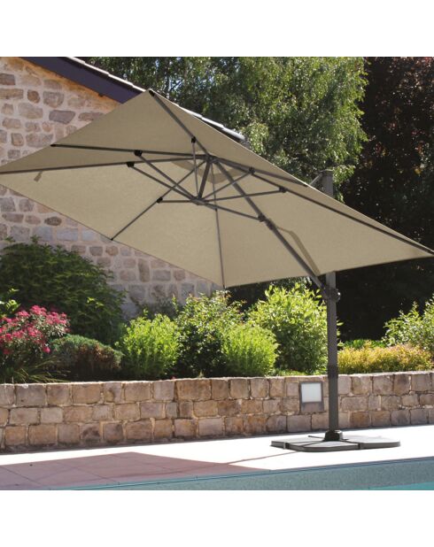 Saphir lariksgroene parasol met offset - 4x3m