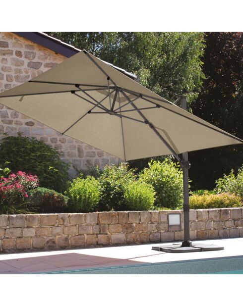 Parasol déporté  Saphir vert mélèze - 4x3m
