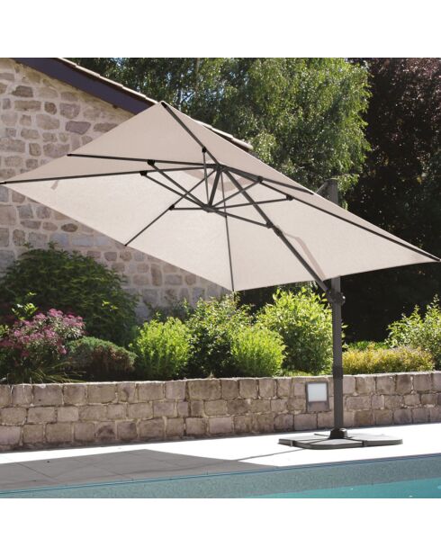 Parasol déporté Saphir lin - 4x3m