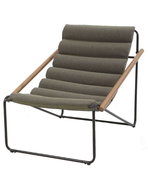 Fauteuil de détente Savanne bois/vert - 74x101.5x85 cm