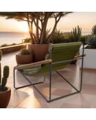 Fauteuil de détente Savanne bois/vert - 74x101.5x85 cm