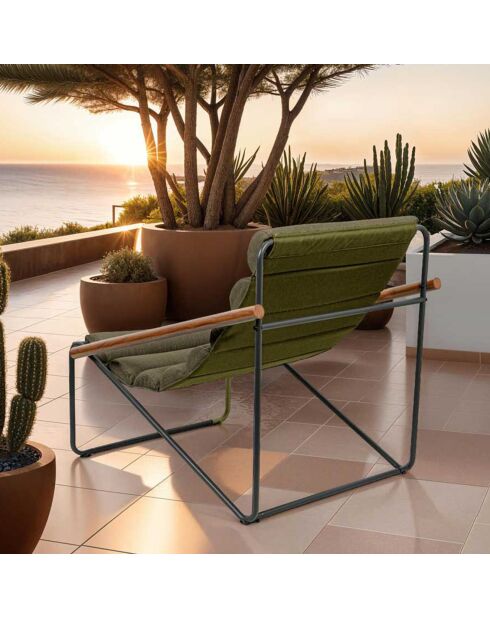 Savanne Entspannungssessel Holz/Grün - 74x101,5x85 cm