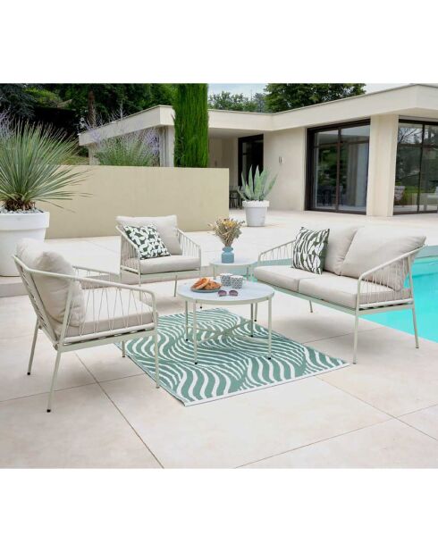 Muebles de jardín blancos de 4 plazas Antibes