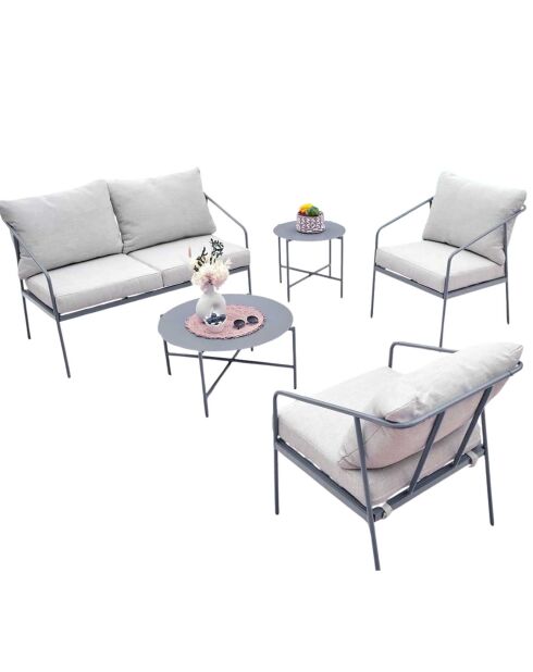 Salon de jardin Cap Ferret 4 places gris