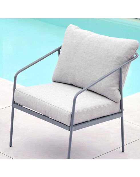 Salon de jardin Cap Ferret 4 places gris
