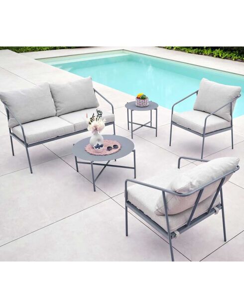 Mueble de jardín Cap Ferret de 4 plazas gris