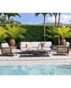 Salon de jardin 5 places Cassis gris/rotin