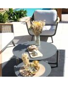 Salon de jardin 5 places Cassis gris/rotin