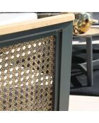 Salon de jardin 5 places Cassis gris/rotin