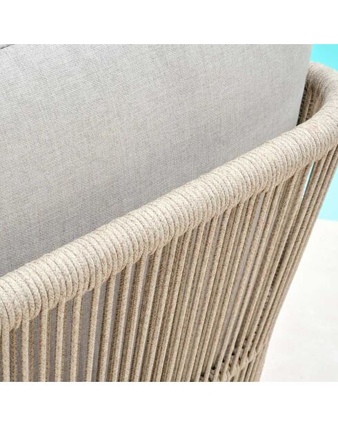 Salon de jardin Palawan 5 places beige/bois