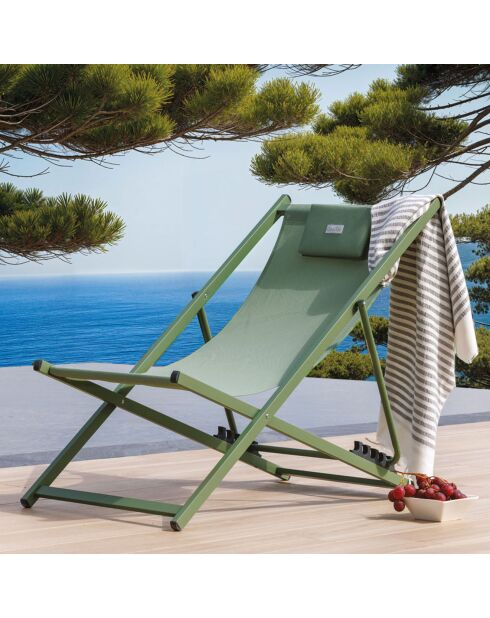 6 Chiliennes Paros vert amande - 110x55.5x97 cm