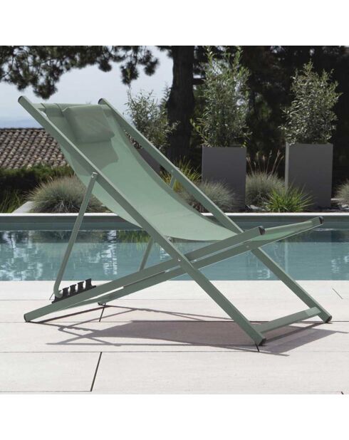 6 Chiliennes Paros vert amande - 110x55.5x97 cm