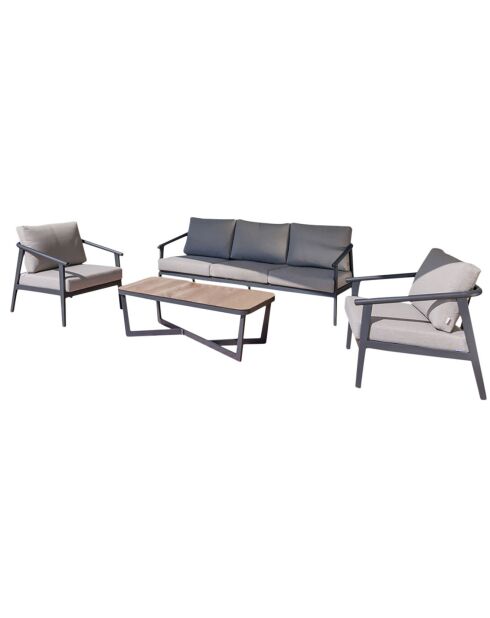 Mueble de jardín gris de 5 plazas Fontana