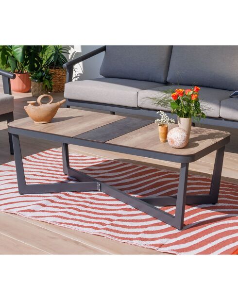 Mueble de jardín gris de 5 plazas Fontana