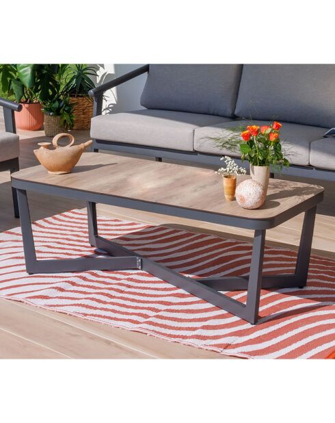 Mueble de jardín gris de 5 plazas Fontana