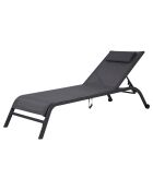 Transat de jardin Gozo anthracite - 197.5x69x35 cm