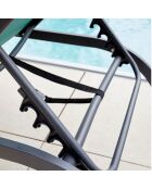 Transat de jardin Gozo anthracite - 197.5x69x35 cm