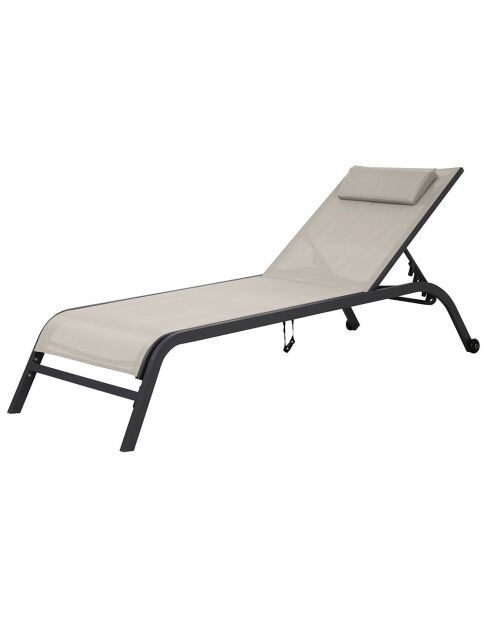 Transat de jardin Gozo lin - 197.5x69x35 cm