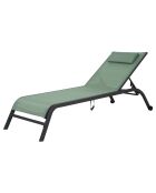 Transat de jardin Gozo vert amande - 197.5x69x35 cm