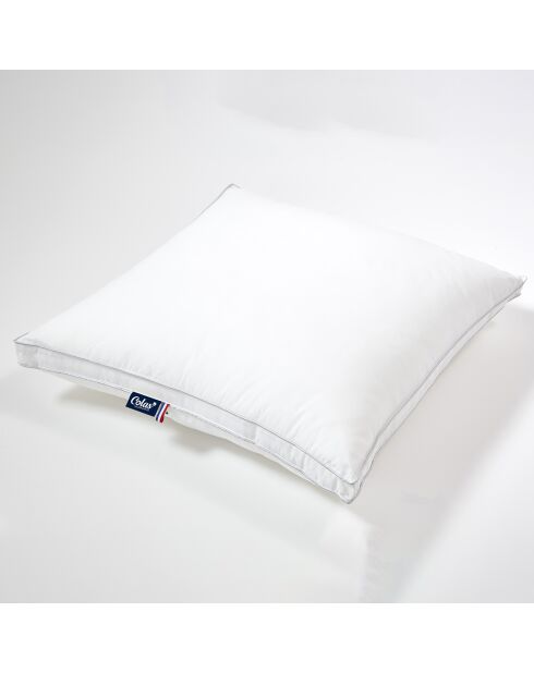 Oreiller ferme en Percale de Coton double passepoil blanc
