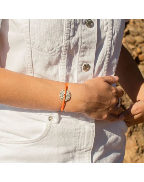 Bracelet Rose Des Vents Autal en Argent vieilli orange