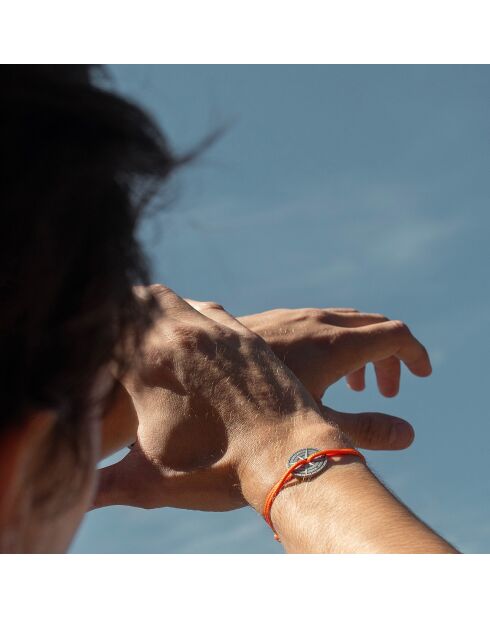 Bracelet Rose Des Vents Autal en Argent vieilli orange