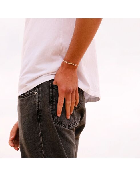 Bracciale Track placcato in argento bianco