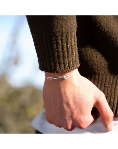 Bracciale Track placcato in argento bianco