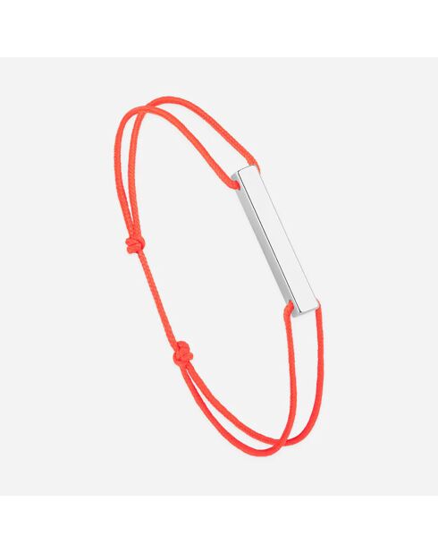 Fluoorangefarbenes versilbertes Track-Armband