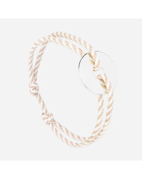 Bracelet Banc en plaqué Argent beige/blanc