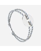 Bracelet Bassin en plaqué Argent bleu marine/beige