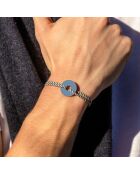 Bracelet Bassin en plaqué Argent bleu marine/beige