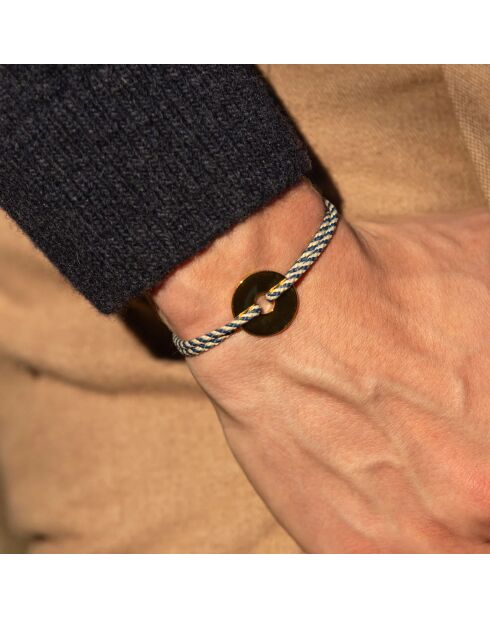 Beige vergulde pontonarmband