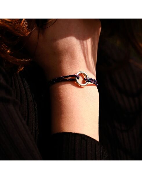 Bracelet Cadence en plaqué Argent bleu marine/blanc/rouge