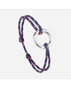 Bracelet Cadence en plaqué Argent bleu marine/blanc/rouge
