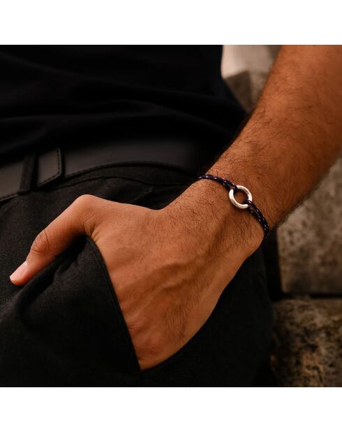 Bracelet Cadence en plaqué Argent bleu marine/blanc/rouge