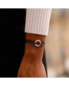 Bracelet Constant en plaqué Argent bleu marine/blanc