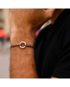 Bracelet Ere en plaqué Argent kaki/blanc/rouge