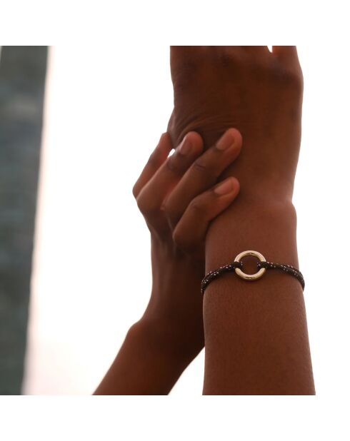 Bracelet Ere en plaqué Argent kaki/blanc/rouge
