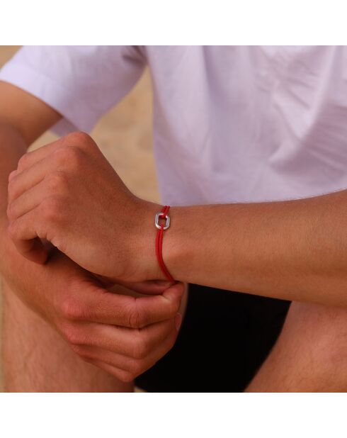 Bracelet Bossoir en plaqué Argent rouge