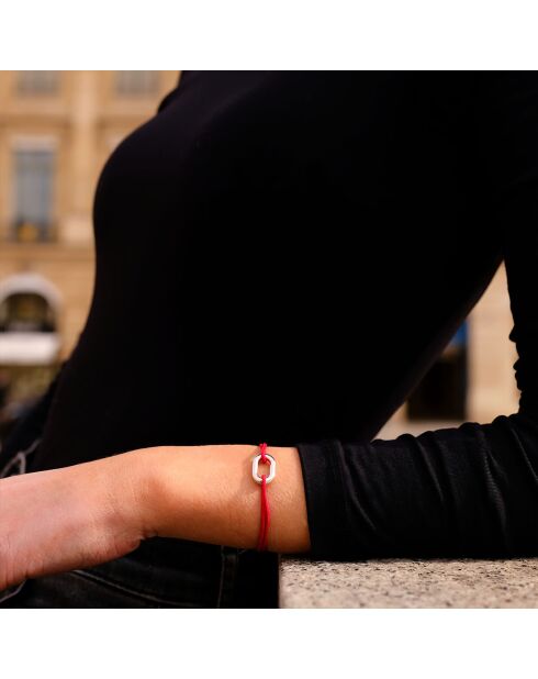 Bracelet Bossoir en plaqué Argent rouge